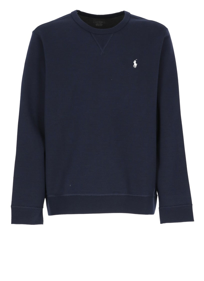 Polo Ralph Lauren Navy Pony Embroidered Crewneck Cotton-Blend Sweatshirt