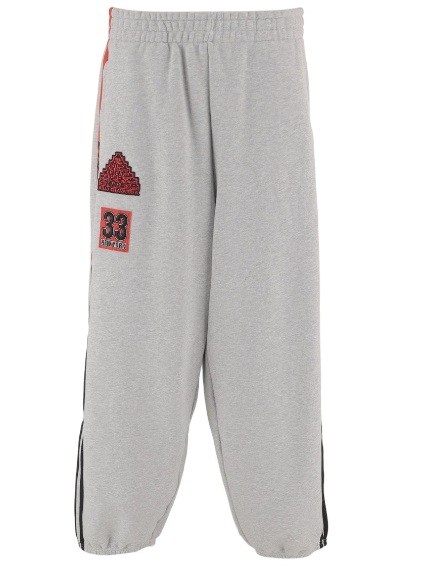 Adidas X Willy Chavarria Stretch Cotton Pants With Side Stripes And Elastic Hem