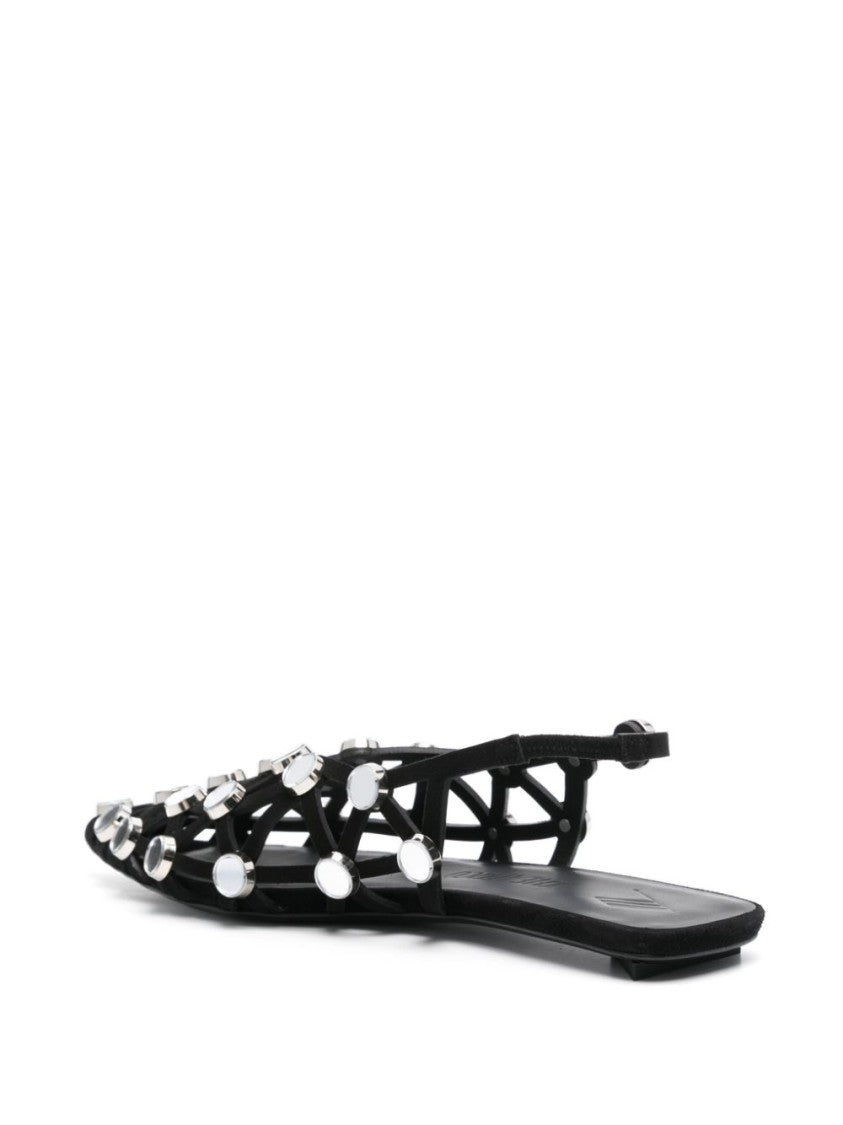 The Attico Cut-Out Stud Embellished Slingback Sandals