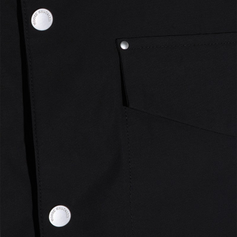 Moose Knuckles Button-Up Black Shirt With Pointed Collar