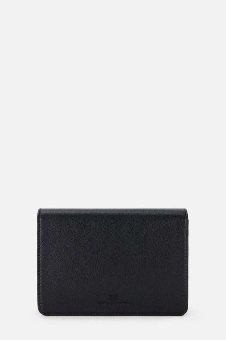 Elisabetta Franchi Structured Black Handbag With Gold-Tone Logo Clasp