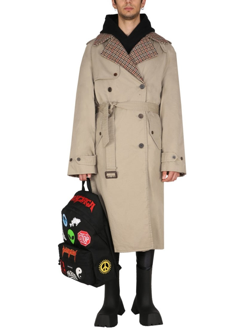 Balenciaga Reversible Oversized Trench Coat With Contemporary Design