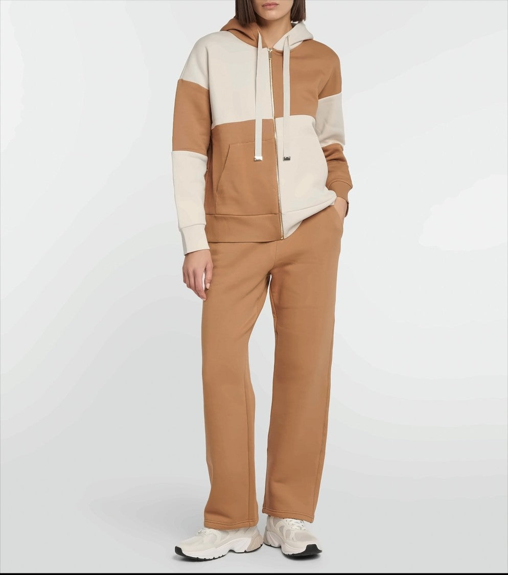 Max Mara Color-Block Zip-Up Hoodie With Drawstring Hood