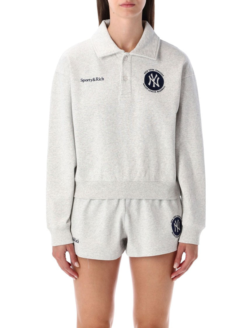 Sporty And Rich Major League Cropped Cotton Polo