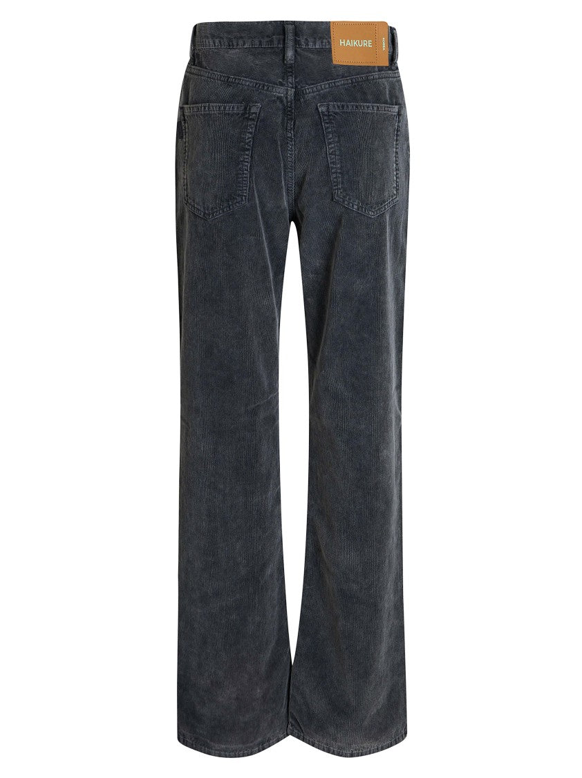 Haikure Korea Velvet Pier Corduroy Straight-Leg Pants