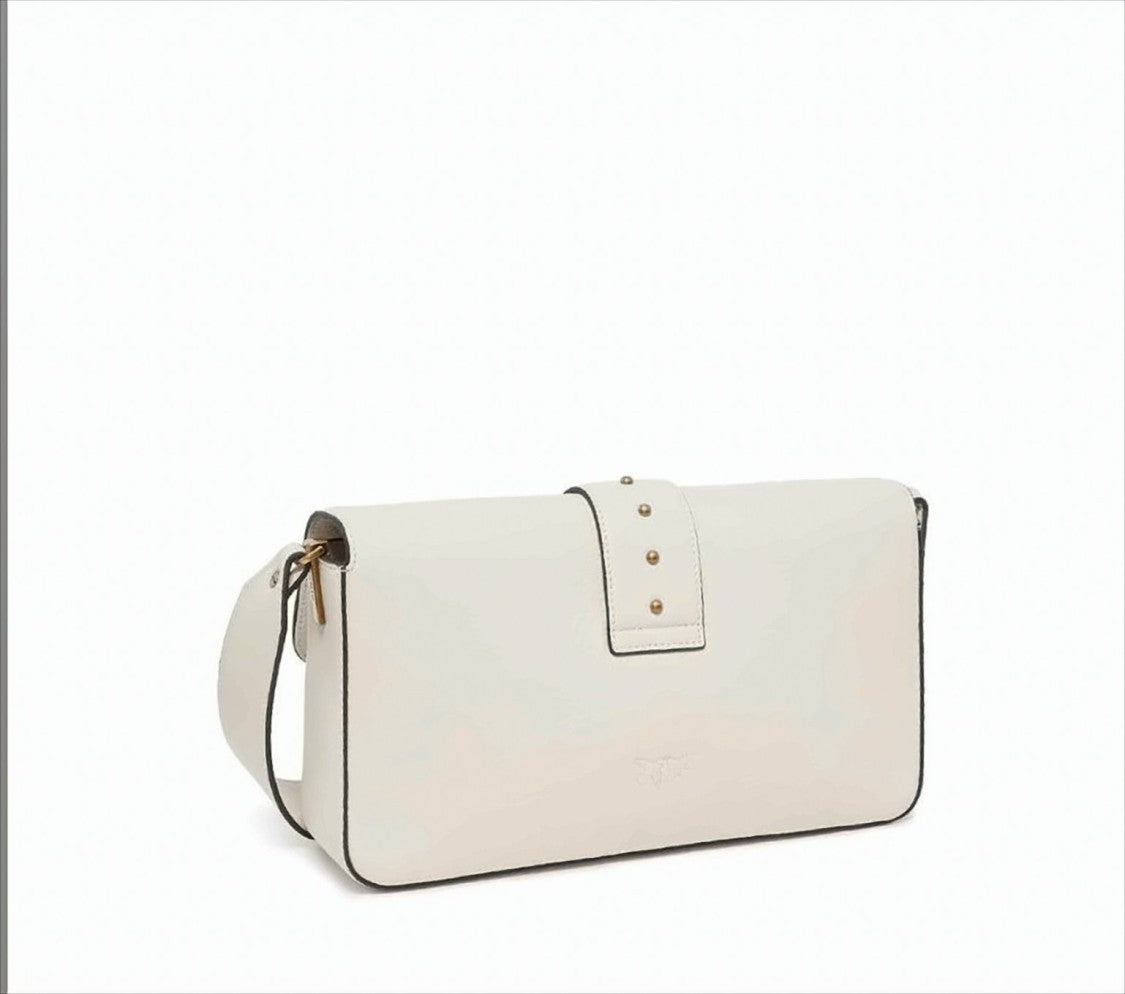 Pinko Structured White Shoulder Bag