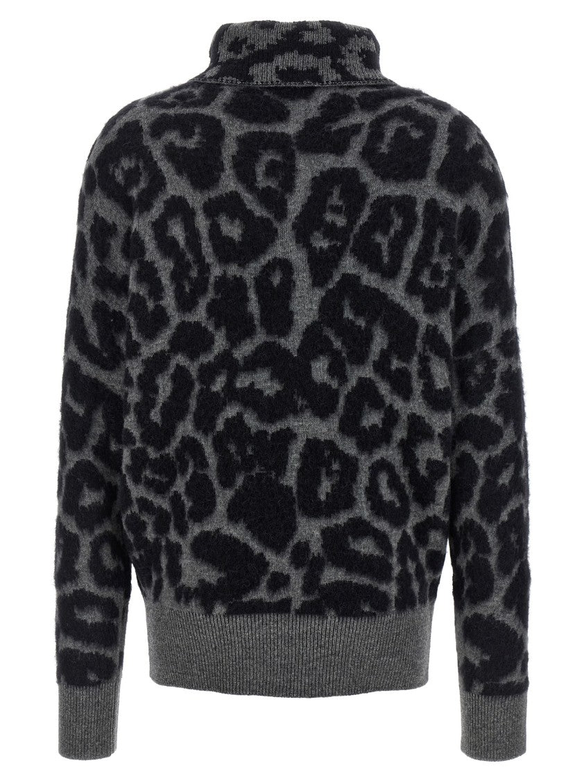 Stella Mccartney Leopard-Print Wool/Alpaca Blend Turtleneck Sweater