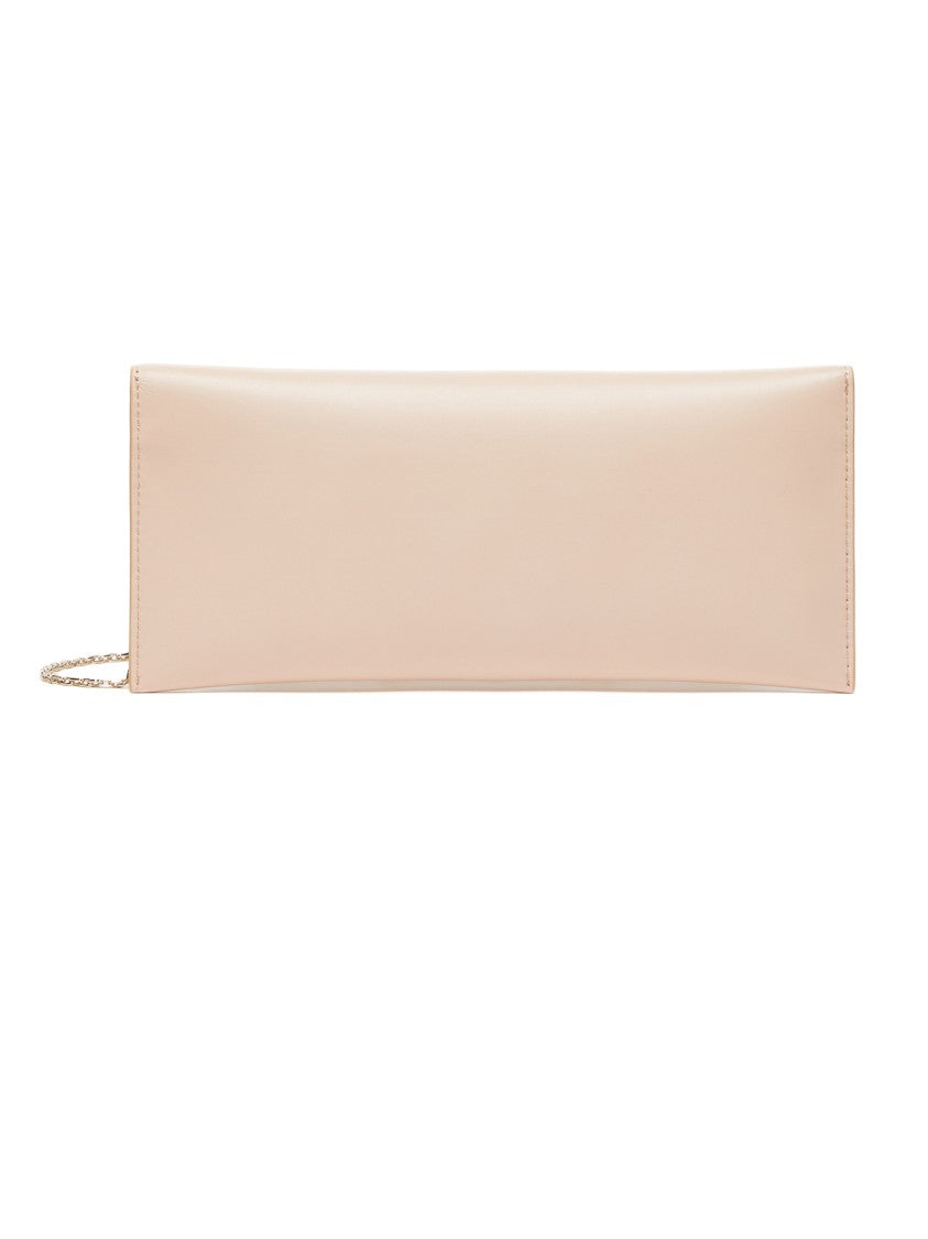 Max Mara Leather Clutch With Flap Closure