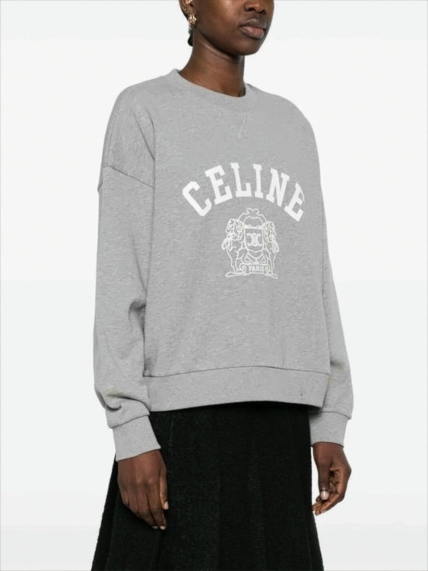 Celine Heather Grey Long-Sleeve Sweatshirt