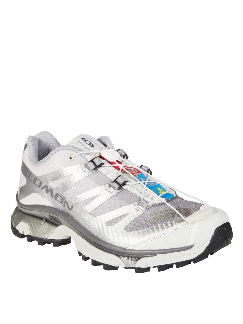 Salomon White Mesh Synthetic Overlay Sneakers