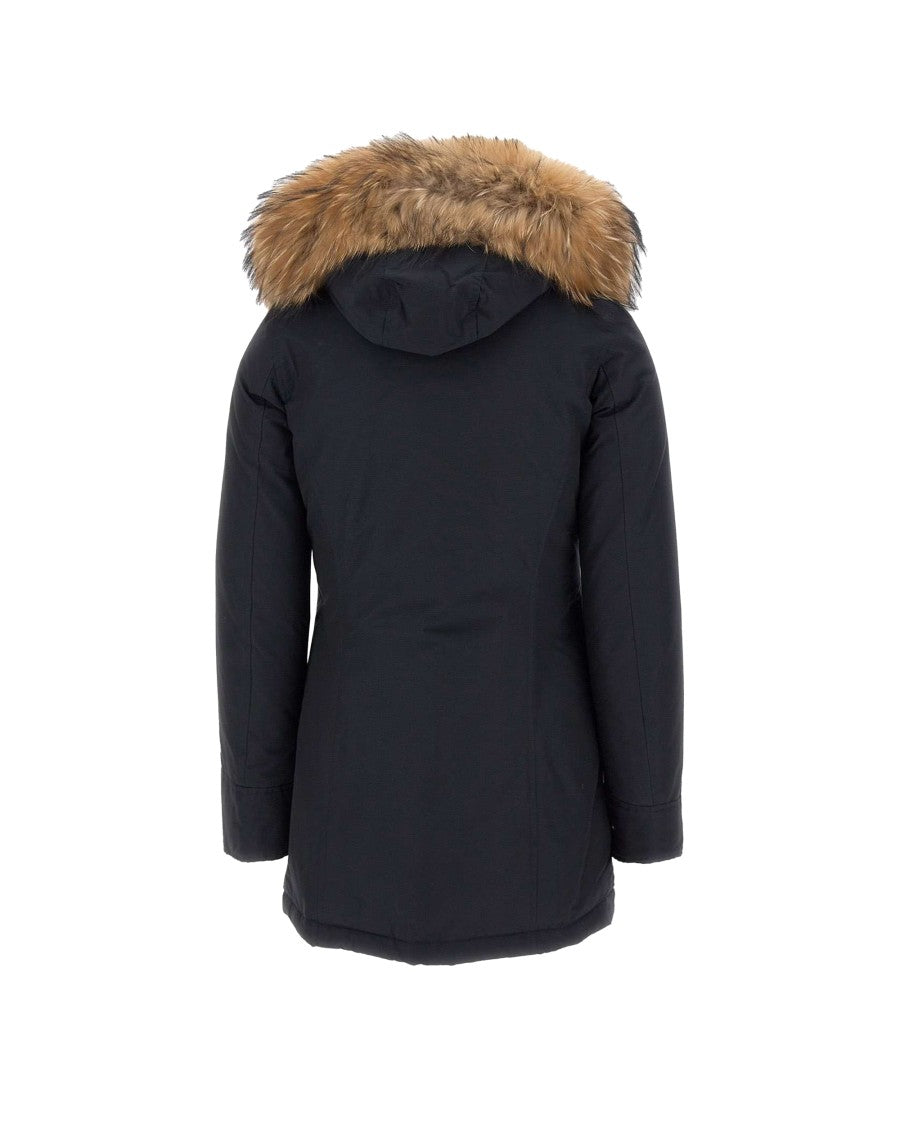 Woolrich Arctic Parka With Removable Fur In Blue