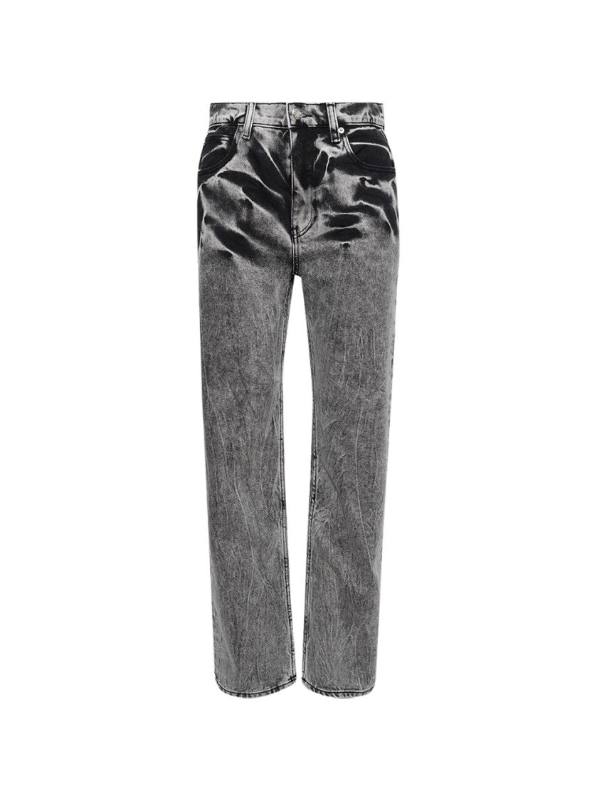 Alexander Wang Ez Embroidered Jeans Black Acid Crush