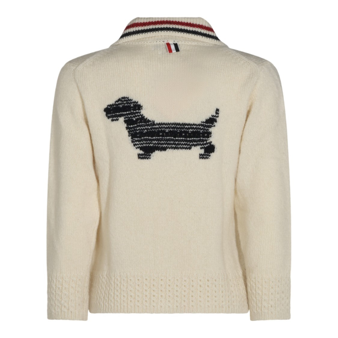 Thom Browne Button-Down Knit Sweater With Playful Motif