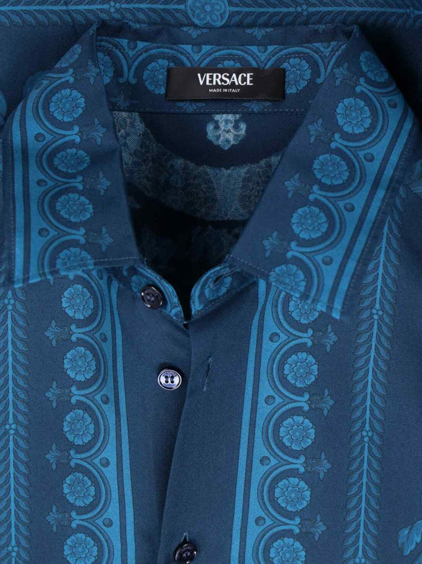 Versace "Barocco" Silk Shirt – Blue
