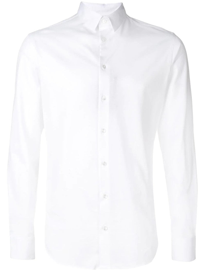 Giorgio Armani Tailored White Cotton Long Sleeve Shirt