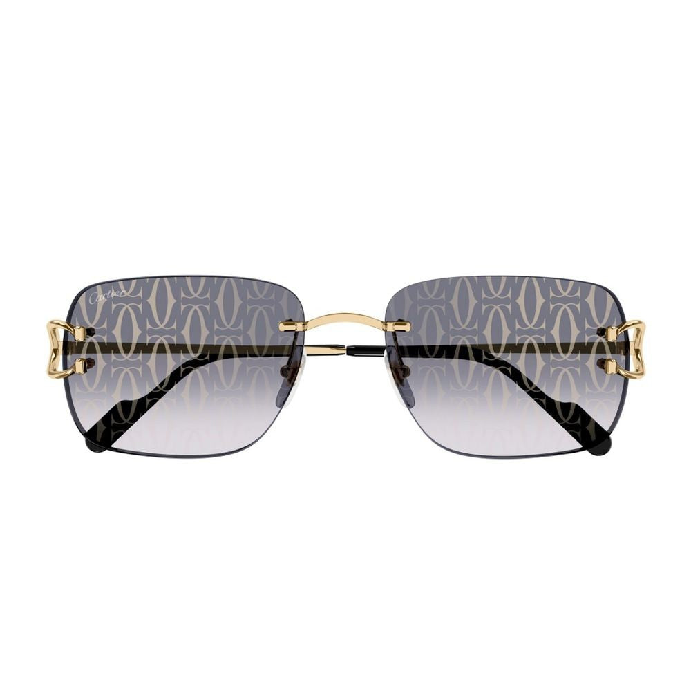 Cartier Ct0330s Décor C De Rimless Gold-Tone Metal Rectangular Sunglasses
