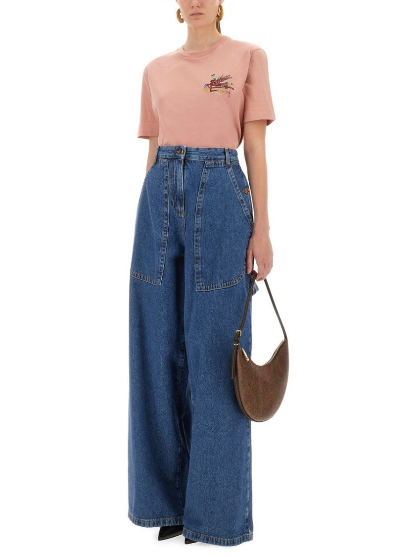 Etro Regular Fit T-Shirt With Intricate Pegasus Graphic