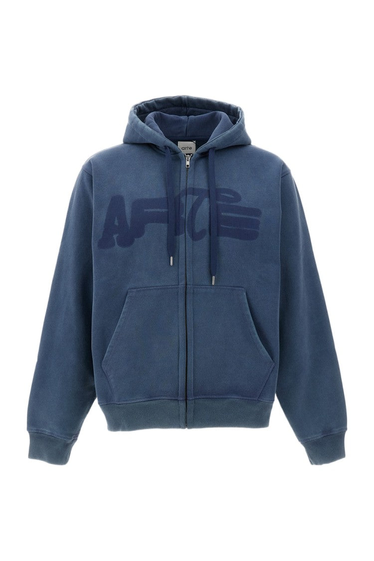 Arte Antwerp Light Blue Sunfade Heavyweight Cotton Zip Hoodie