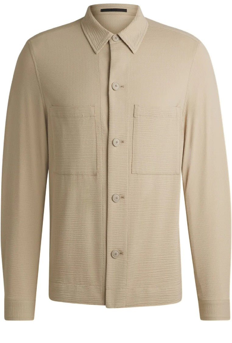 Hugo Boss Textured Fabric Button-Up Shirt