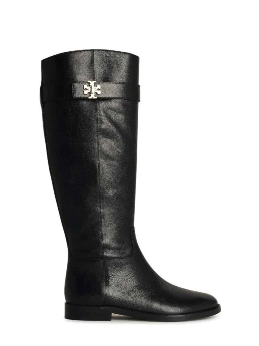 Tory Burch Black Smooth Leather Knee-High Boots