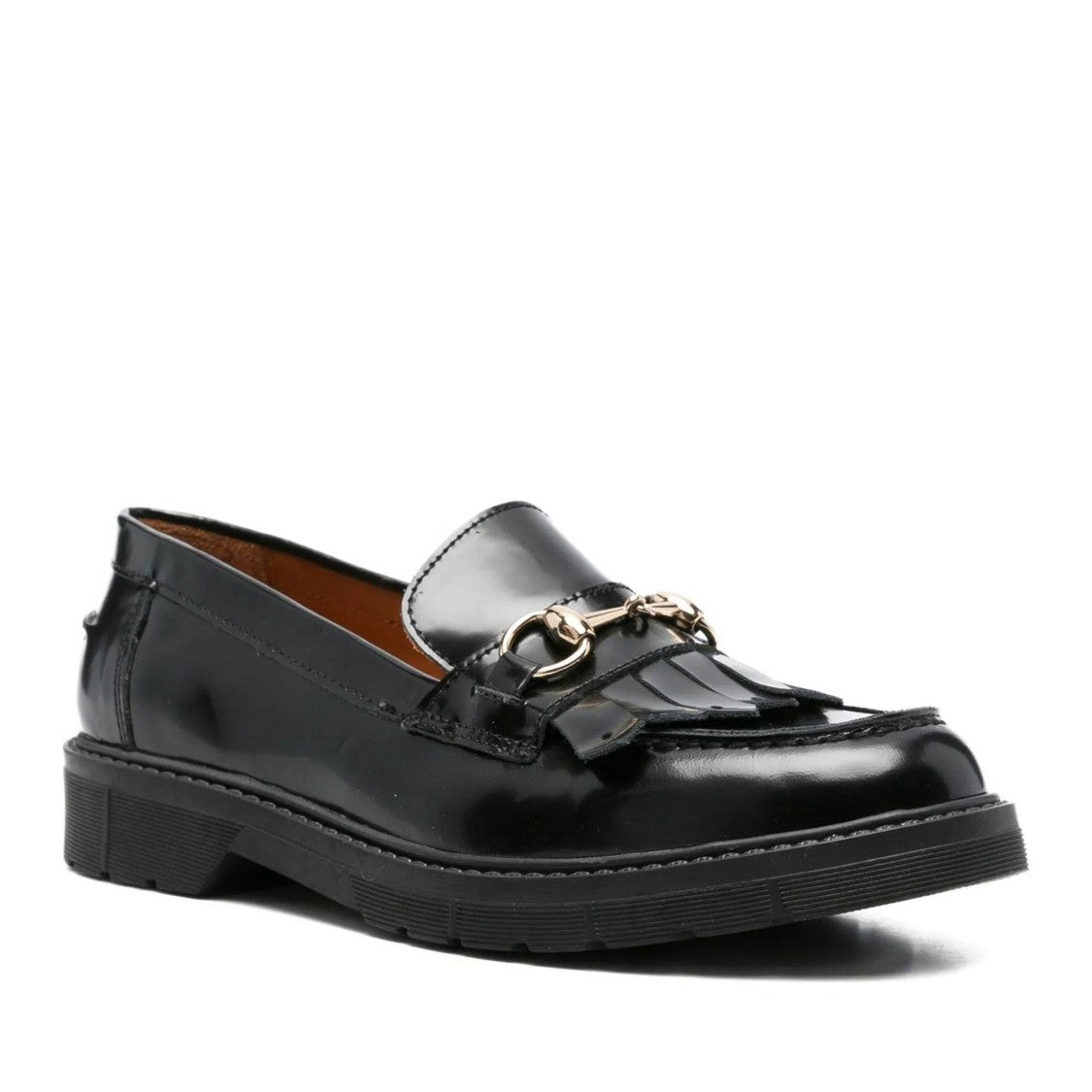 Sergio Moretti Black Decorative Fringe Horsebit Detail Suede Loafers