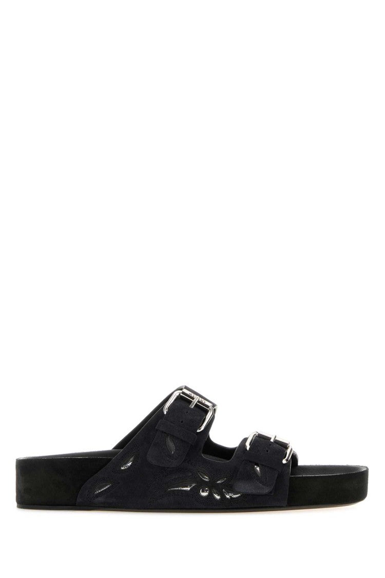Isabel Marant Black Suede Lennyo Slippers