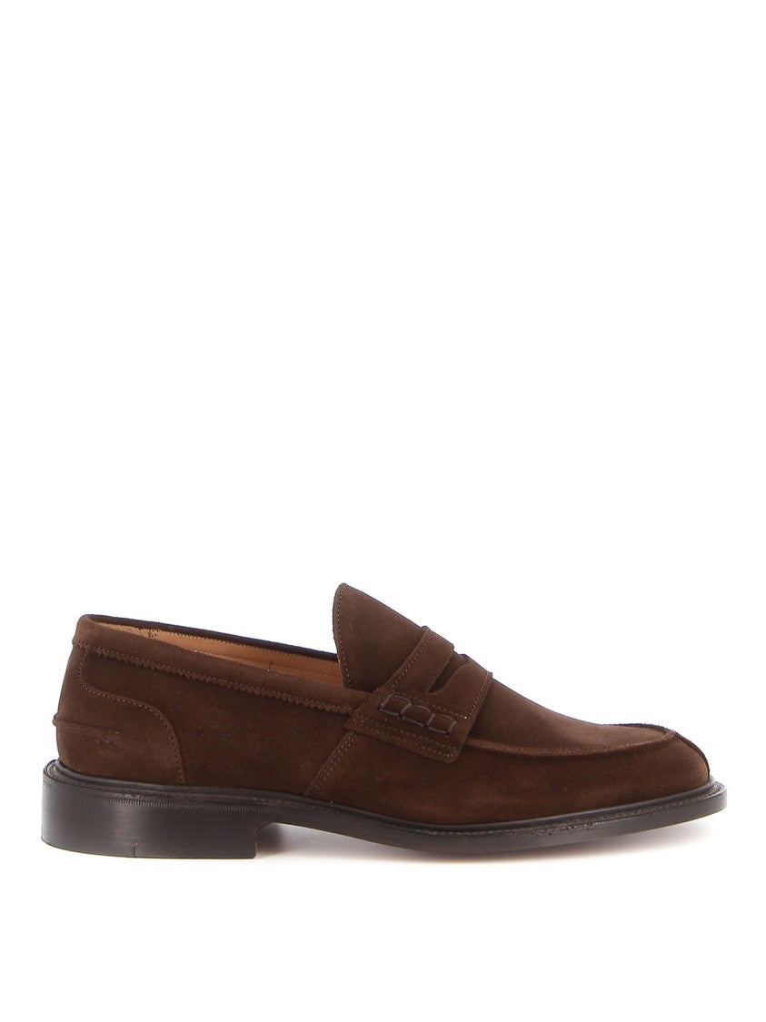 Tricker's Chocolate Suede James Loafer With Leather Sole