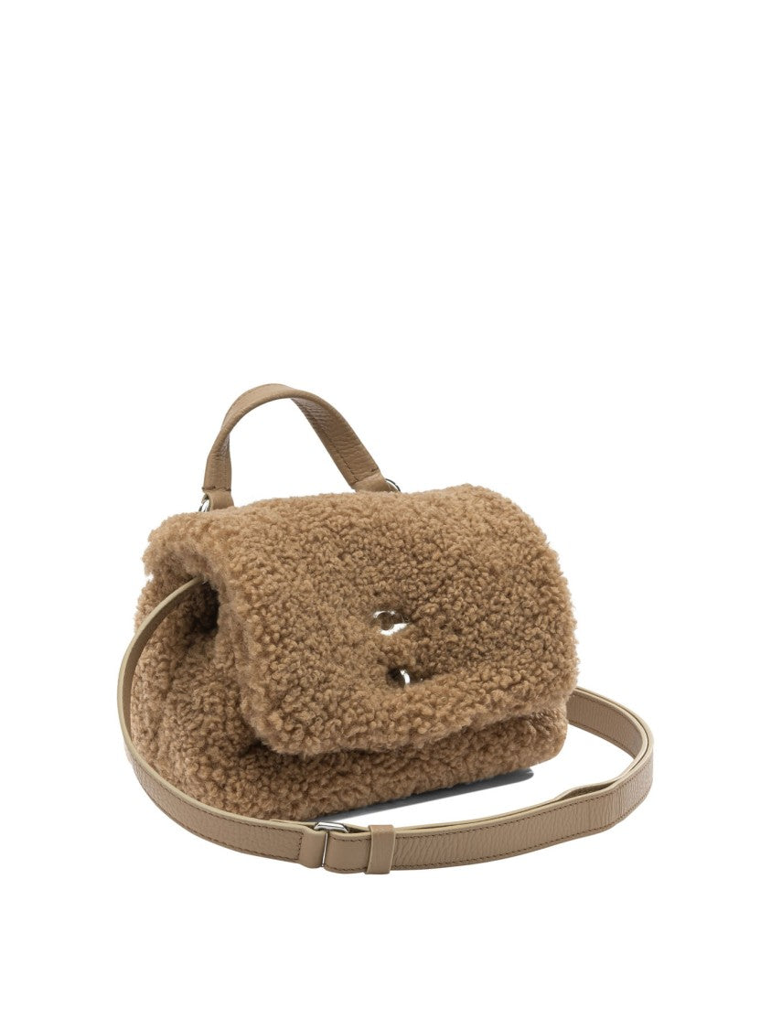 Zanellato Spacious Brown Fabric Shoulder Bag