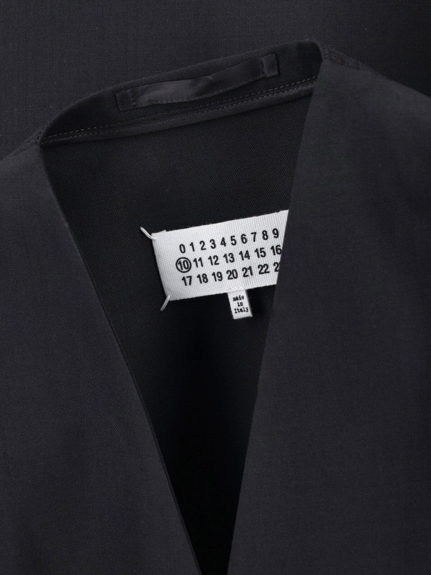 Maison Margiela Black V-Neck Tailored Virgin Wool Blazer