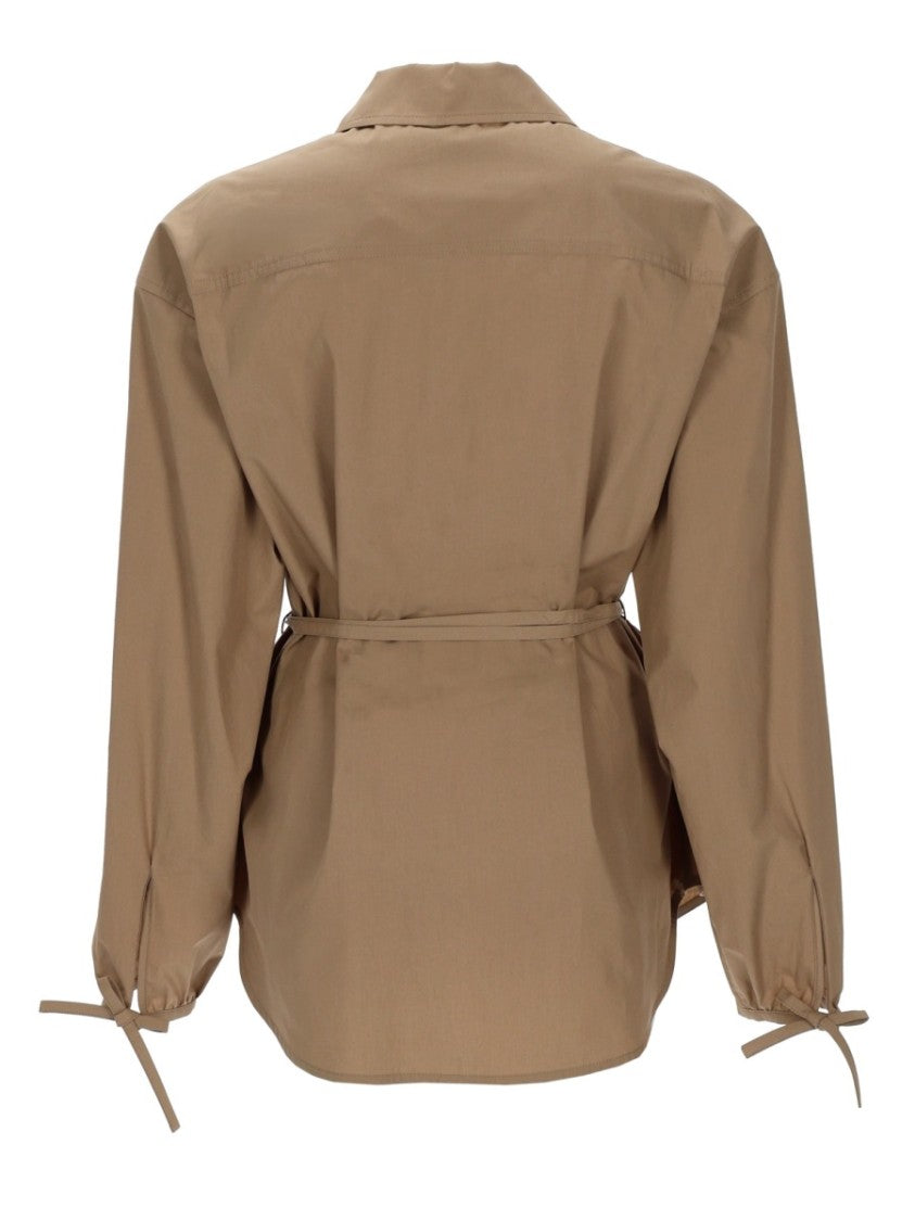 Moncler Zip-Front Belted Cotton Jacket
