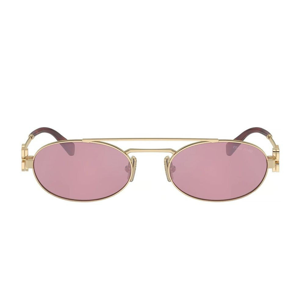 Miu Miu 0Mu 54Zs Vintage Oval Gold Metal Sunglasses