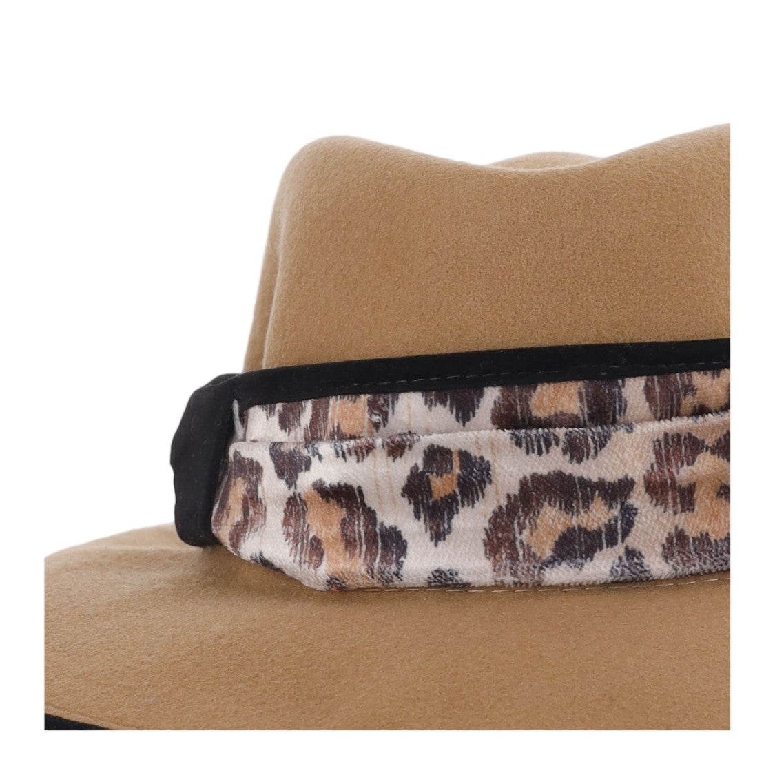 Alexia Alvarez De Toledo Beige Animal-Print Wool Felt Hat