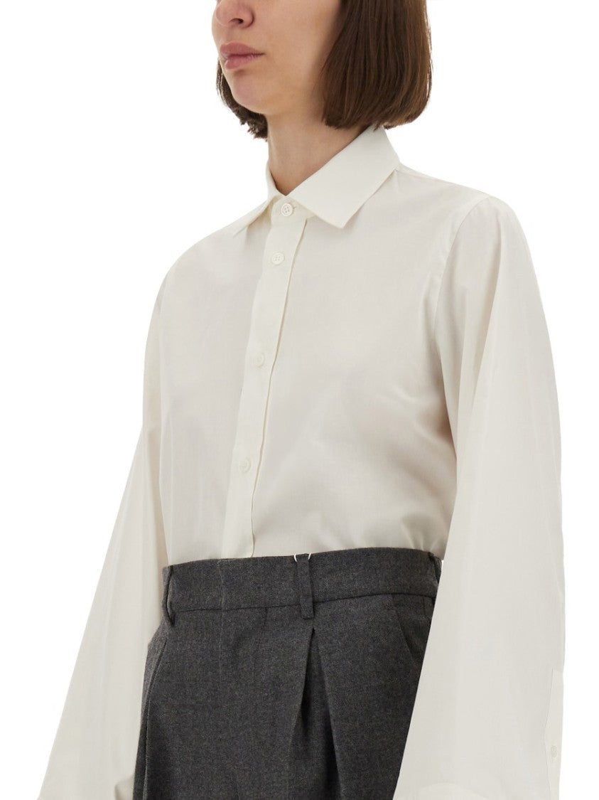 Mm6 By Maison Margiela Boxy Fit White Cotton Shirt