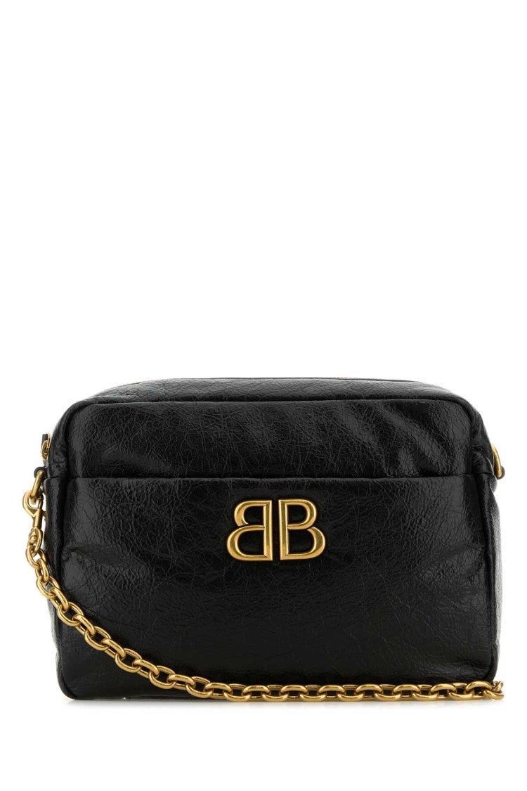 Balenciaga Black Leather Small Monaco Crossbody Bag