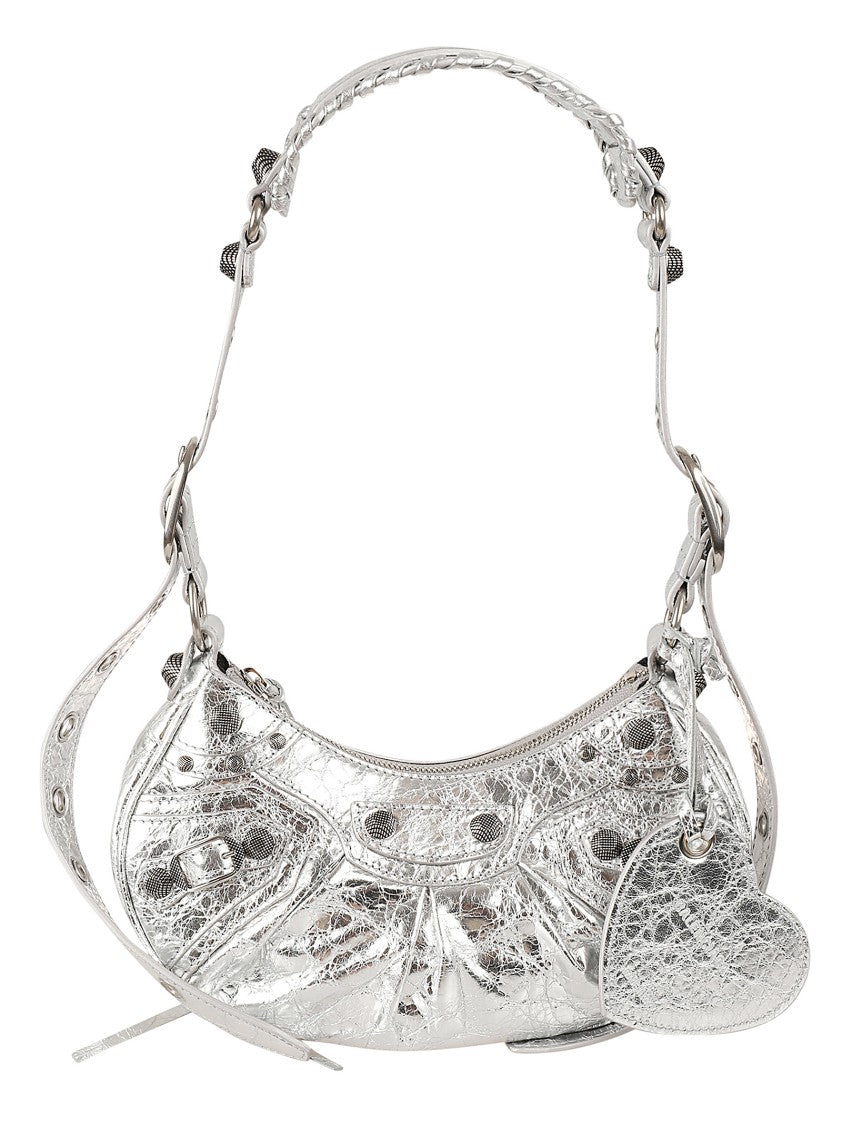 Balenciaga Crescent-Shaped Handbag In Crinkled Lambskin Leather