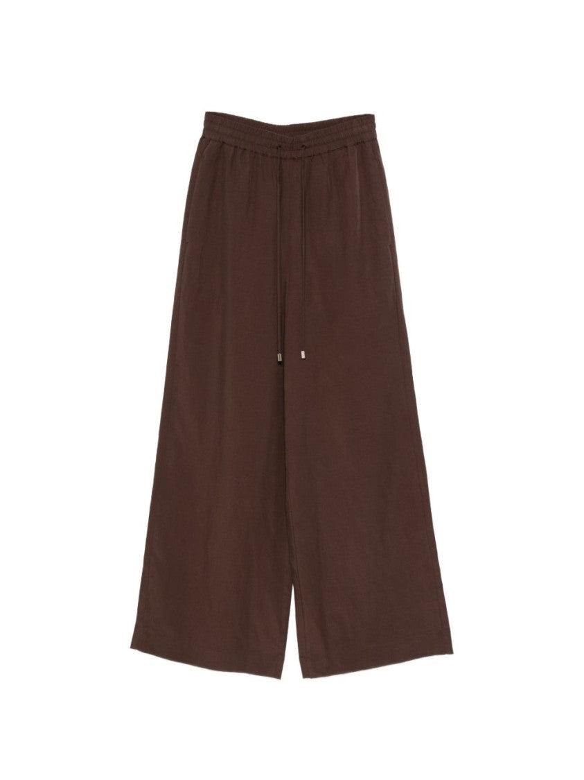 Liu Jo Brown Drawstring Back Pocket Wide-Leg Pants