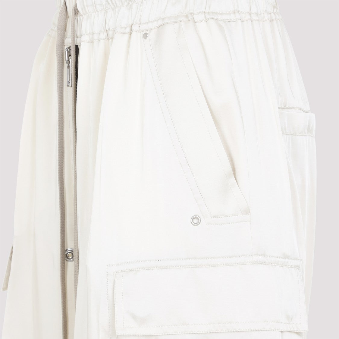 Rick Owens Dinge White Acetate Cargobelas Pants