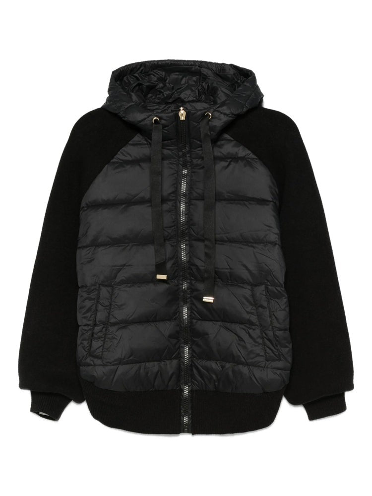 Twin-Set Quilted Puffer Jacket With Drawstring Hood And Ribbed Cuffs