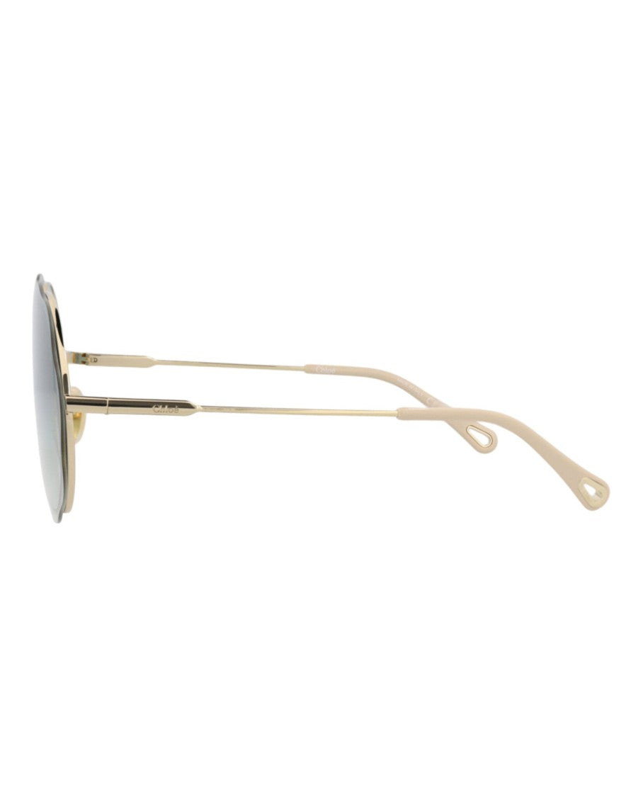 Chloé Round-Frame Metal Sunglasses