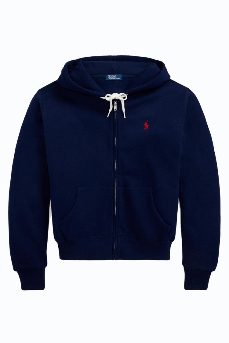Polo Ralph Lauren Navy Full-Zip Cotton Hoodie