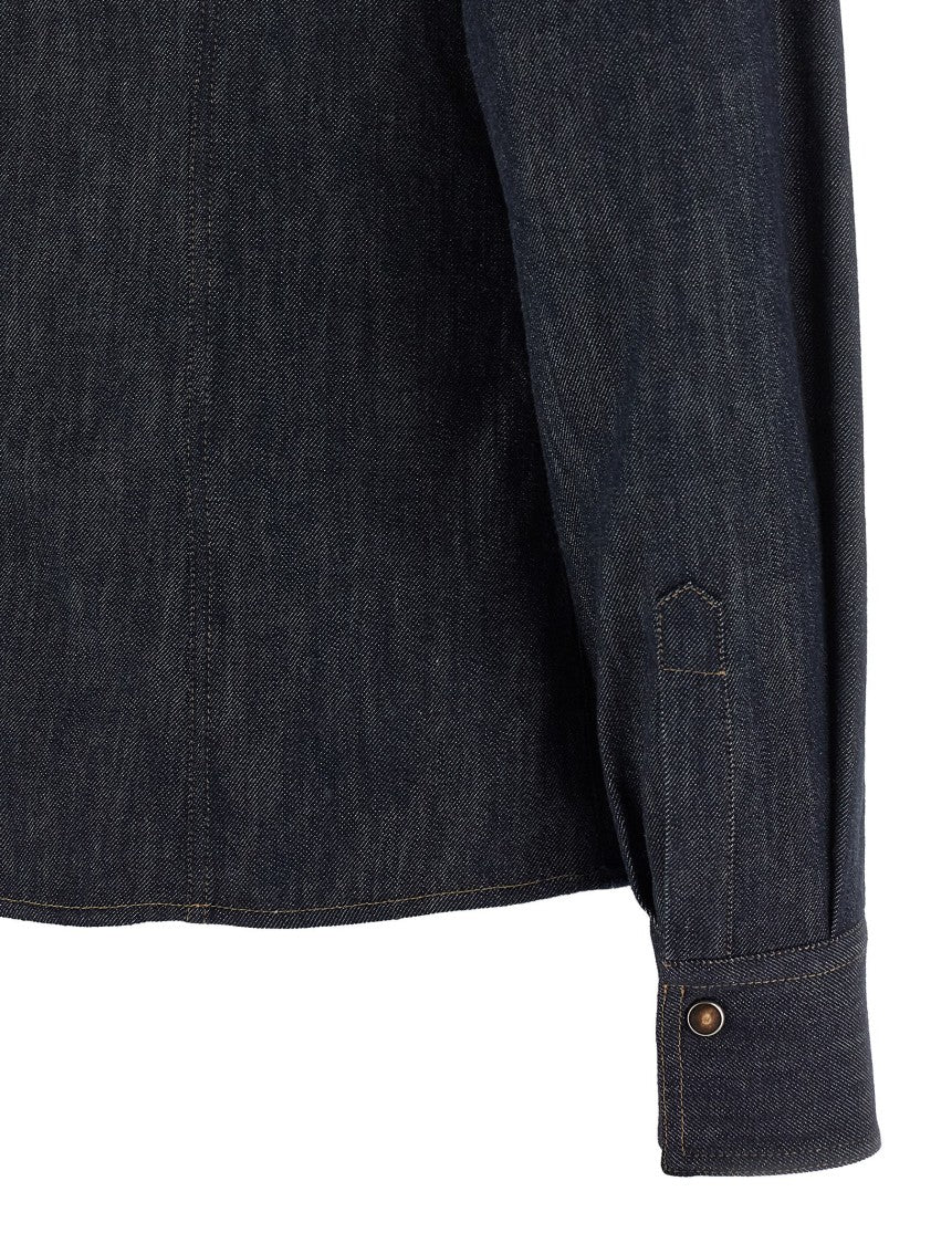 Brunello Cucinelli Shiny Flap Detail' Shirt