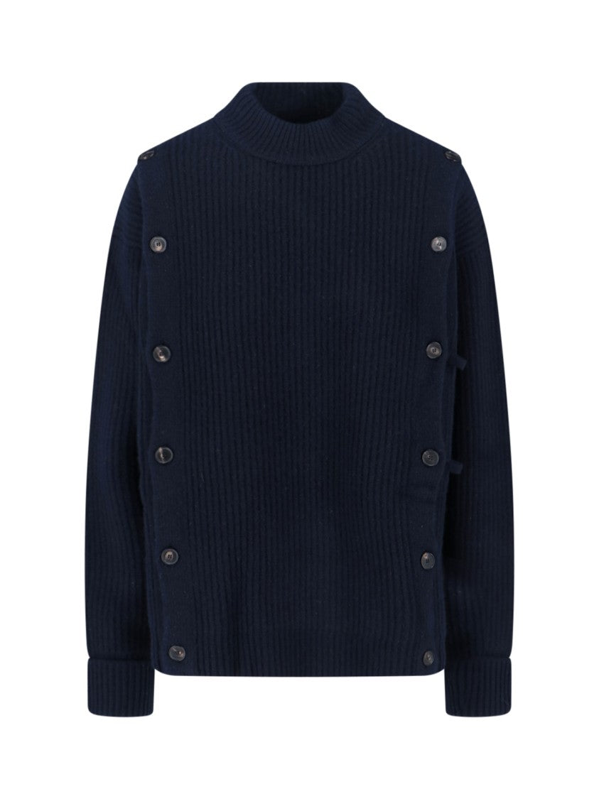 Setchu Ribbed Wool And Cashmere Sweater – Navy