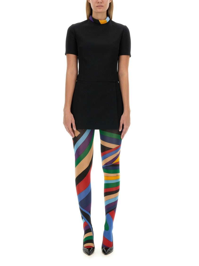 Pucci Cady Dress With Colorful Patterned Collar