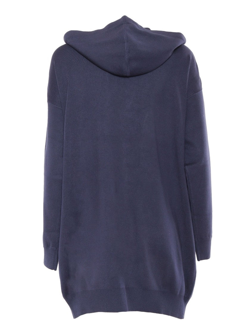 Elisabetta Franchi Knitted Dress With Hood And Bold Branding