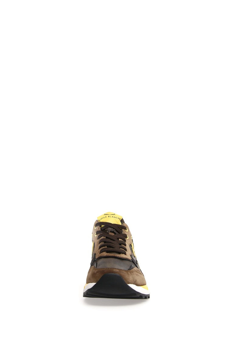 Voile Blanche Brown/Yellow Lace-Up High-Quality Leather Shoes