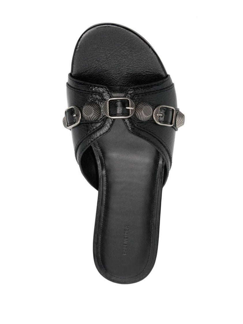 Balenciaga Cagole Leather Sandals
