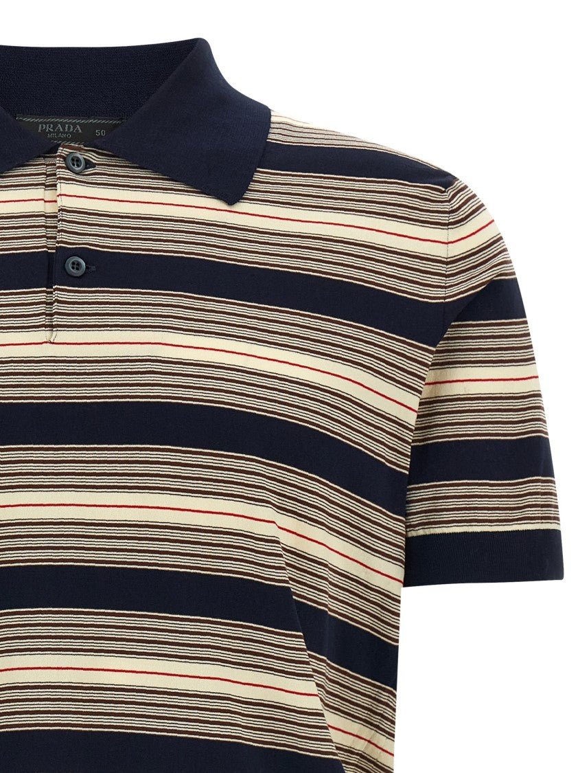 Prada Striped Cotton Polo Shirt