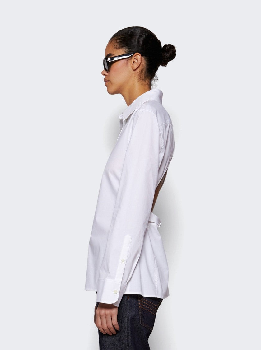 Jacquemus Long Sleeve Collared Shirt White