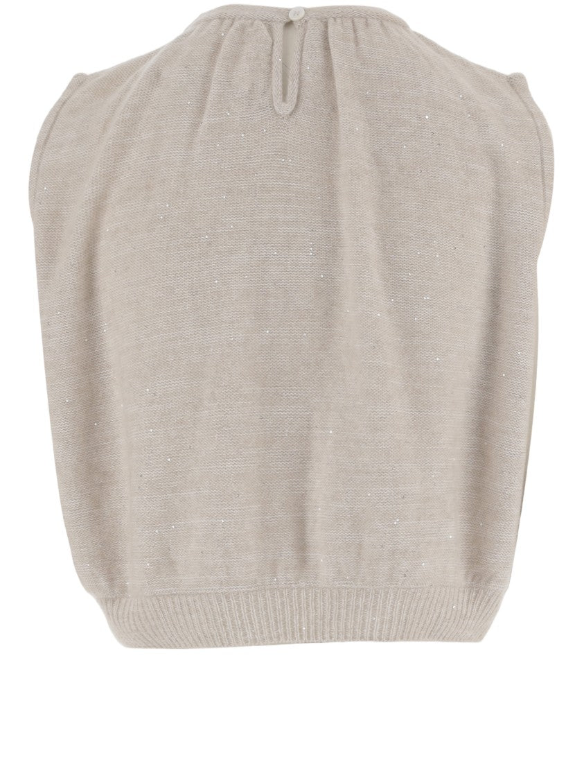 Arch4 Cashmere-Cotton Blend Sleeveless Top With Cut-Out Detail