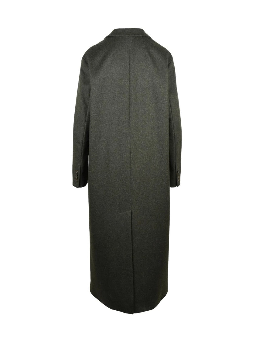 Aspesi Longline Tailored Coat With Notched Lapel And Button Closure